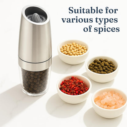 Automatic Gravity Salt & Pepper Grinder with LED Light