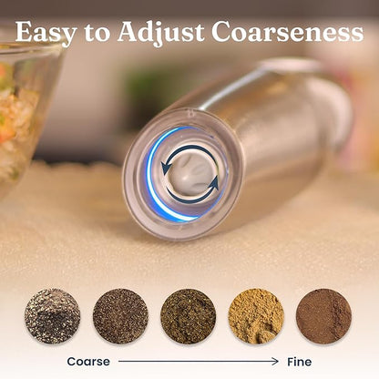 Automatic Gravity Salt & Pepper Grinder with LED Light