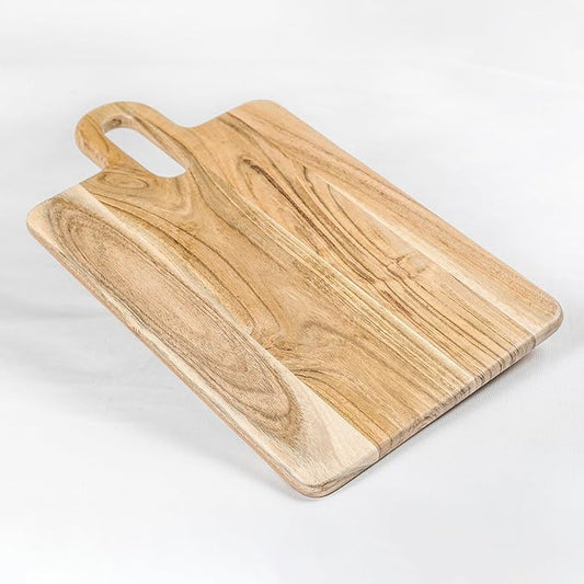 Wood Serving Board - Long Groove Acacia Rectangle 17"x10