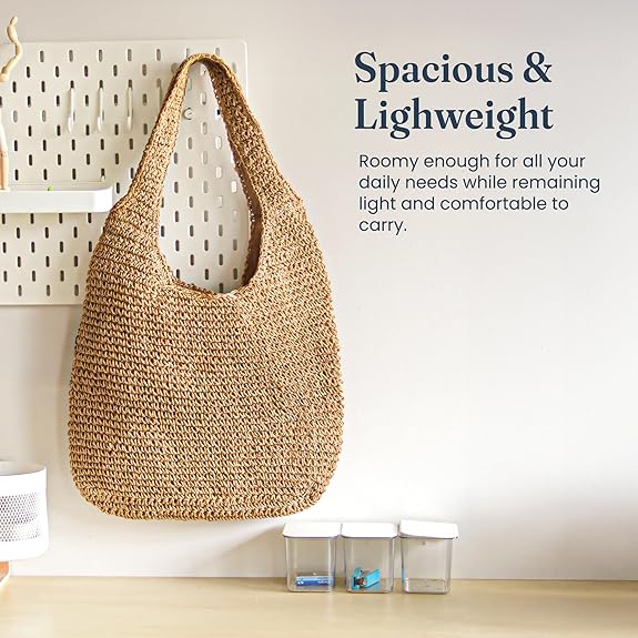 Handmade Woven Straw Tote Bag – Boho Travel Purse