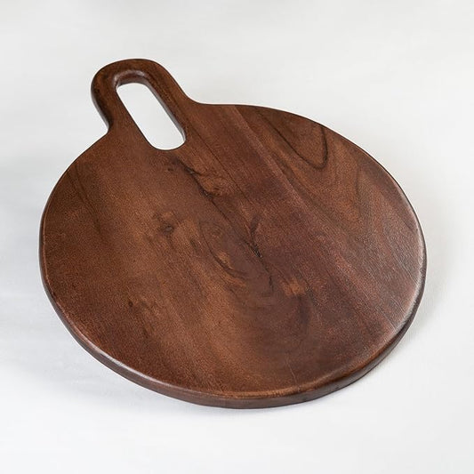 Wood Serving Board, Acacia Round - 15"x12" - Natural Honey