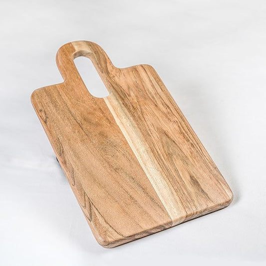 Wood Serving Board, Long Groove Acacia – 14"x8