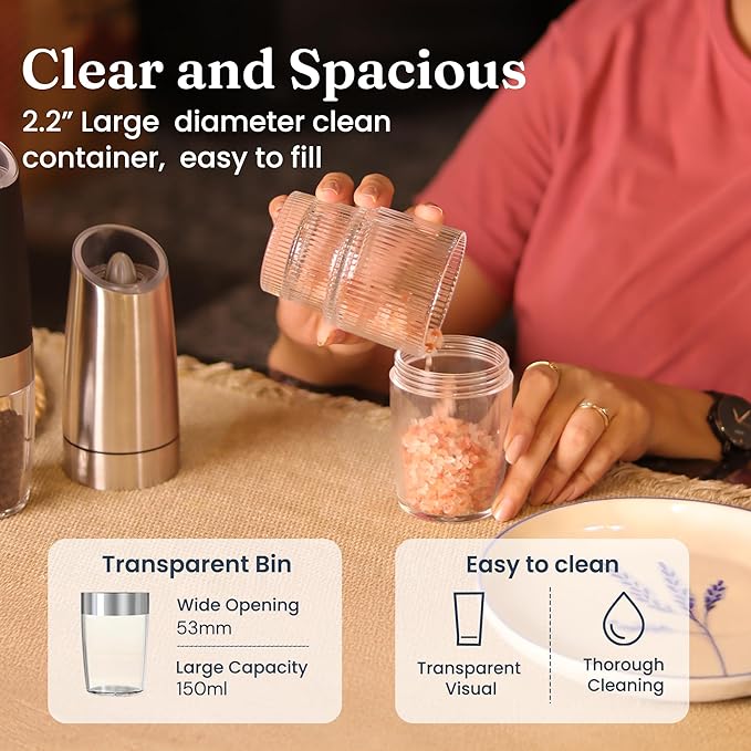 Automatic Electric Salt & Pepper Grinder with LED Light