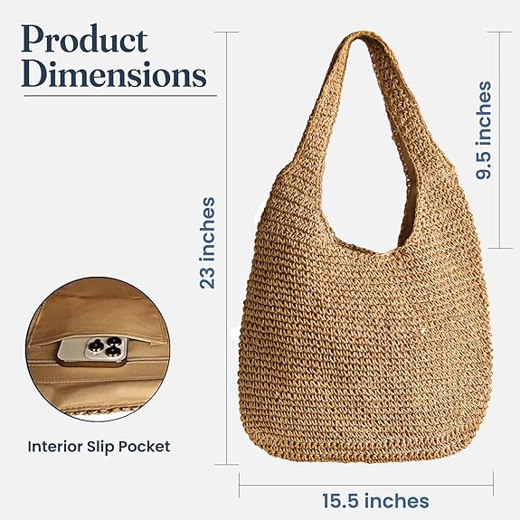 Handmade Woven Straw Tote Bag – Boho Travel Purse
