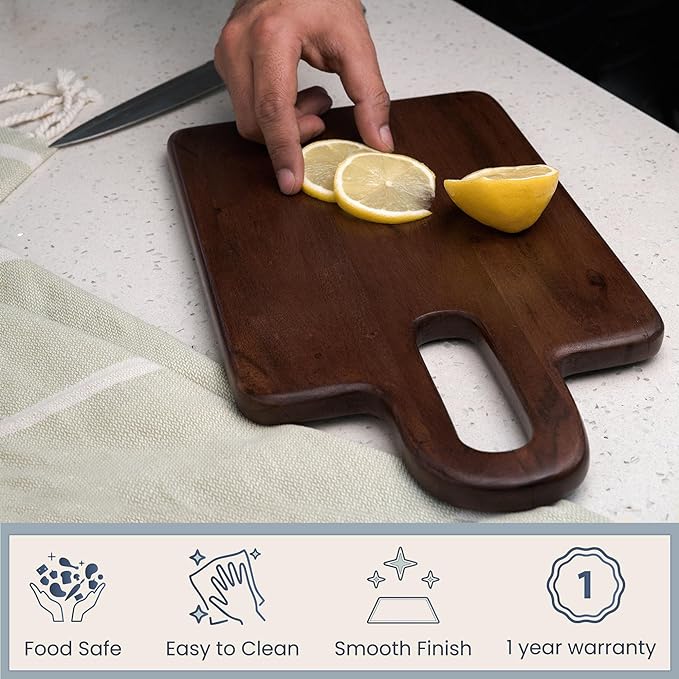 Long Groove Acacia Rectangle Board - 14"x8" -Natural Honey