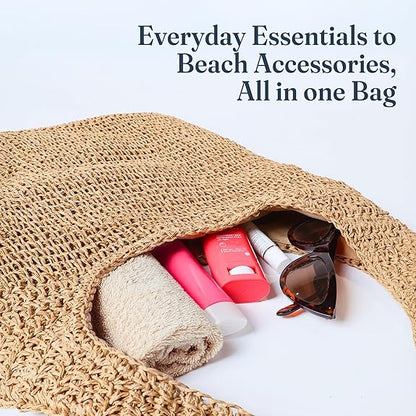 Handmade Woven Straw Tote Bag – Boho Travel Purse